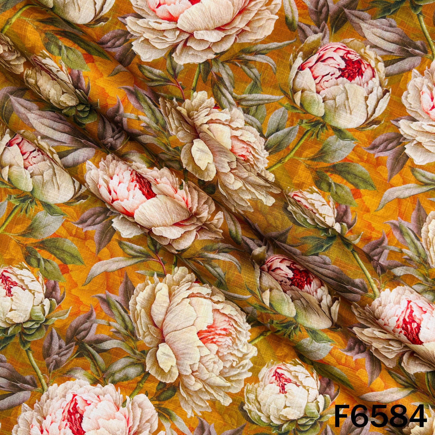 Digital Print Slub Cotton Fabric - F6584