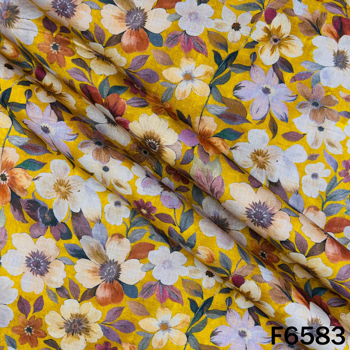 Digital Print Slub Cotton Fabric - F6583