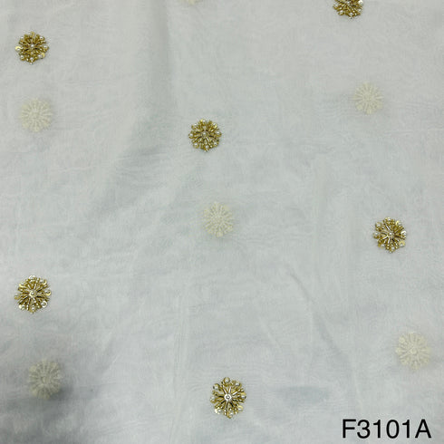 Dyeable Cut Dana Work Embroidered Georgette