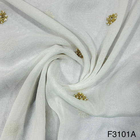 Dyeable Cut Dana Work Embroidered Georgette