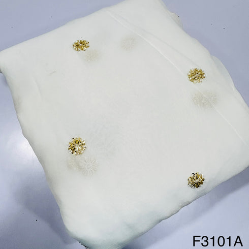 Dyeable Cut Dana Work Embroidered Georgette