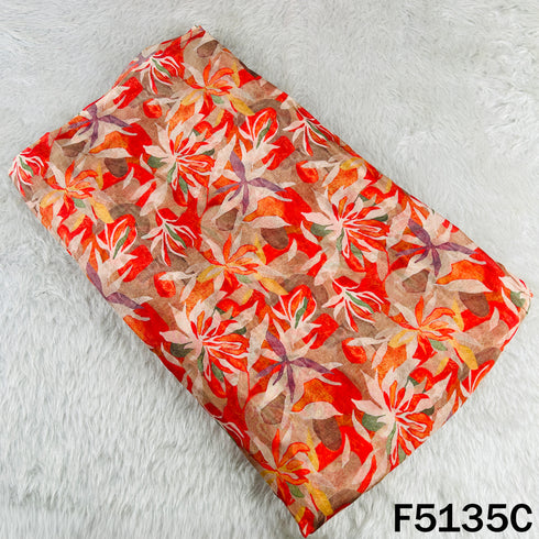 Digital Print Upada Silk Fabric - F5135