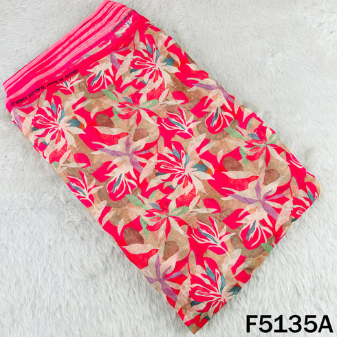 Digital Print Upada Silk Fabric - F5135