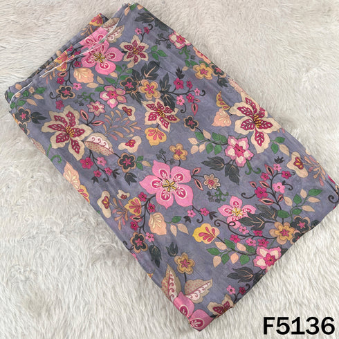 Digital Print Upada Silk Fabric - F5136