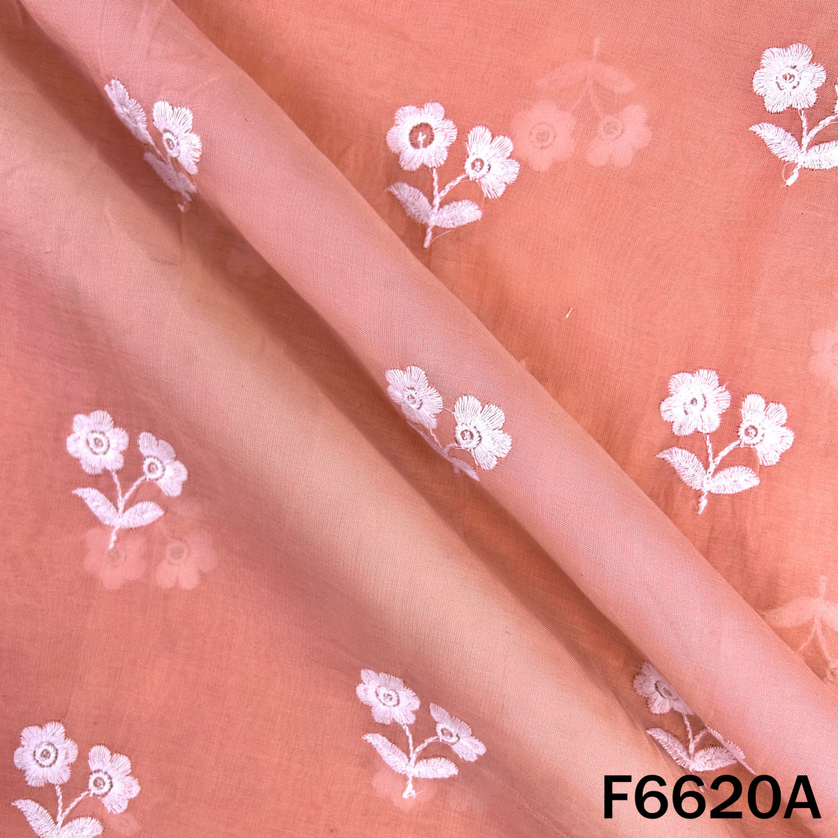 Thread Sequins Embroidered Mul Chanderi Fabric - F6620