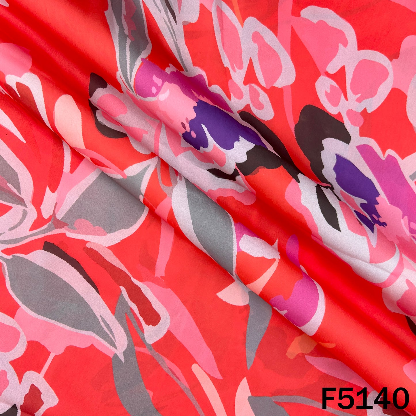 Digital Print Crepe Satin Fabric - F5140