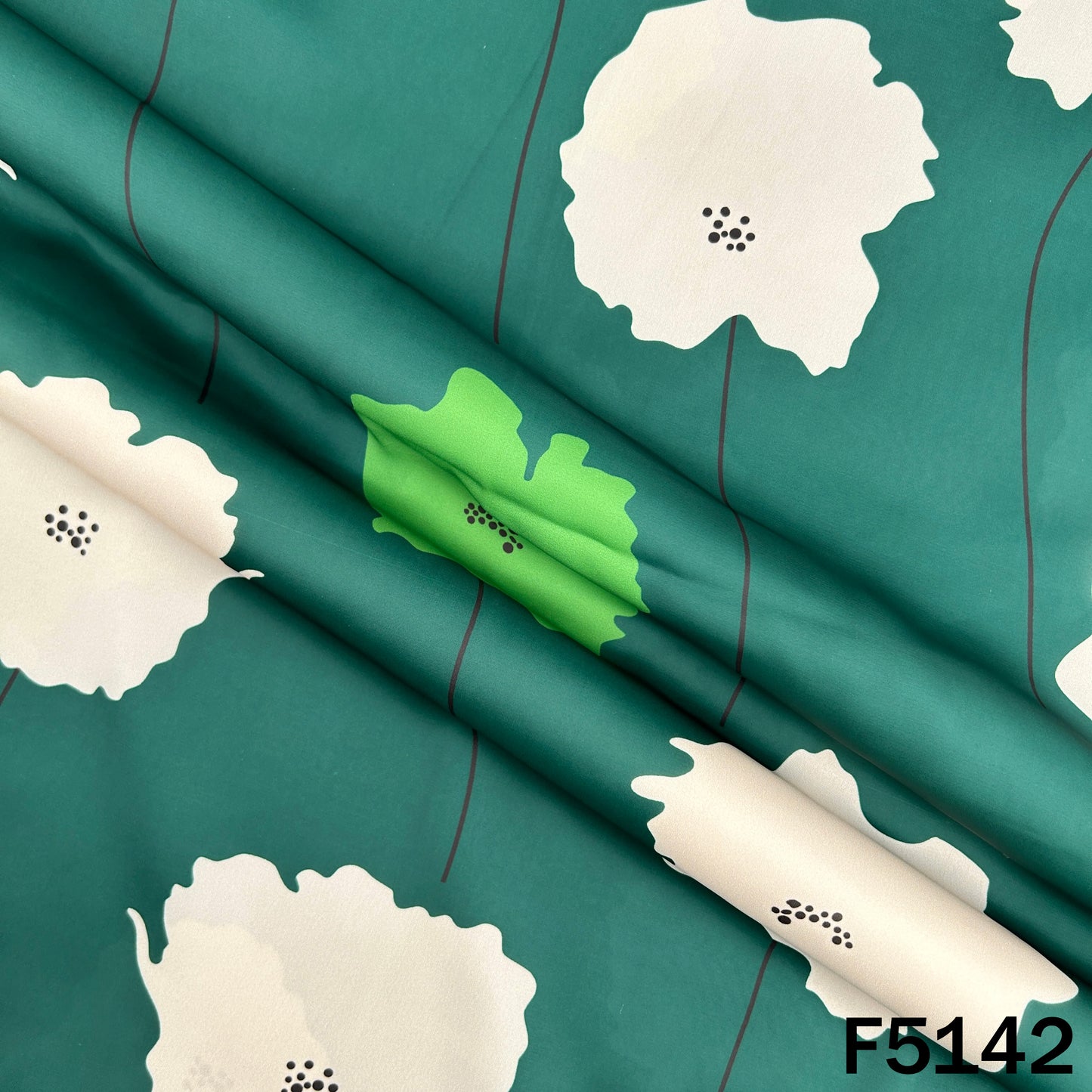 Digital Print Crepe Satin Fabric - F5142