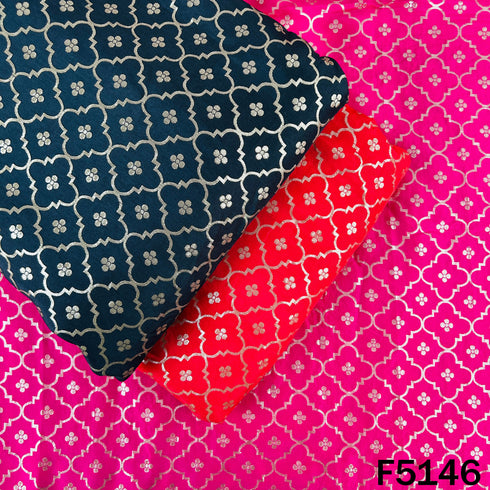 Zari Work Banarasi Silk Fabric-F5146