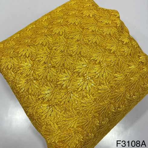 Thread Sequins Embroidered Net Fabric-F3108
