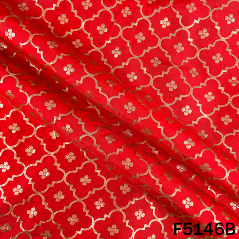 Zari Work Banarasi Silk Fabric-F5146