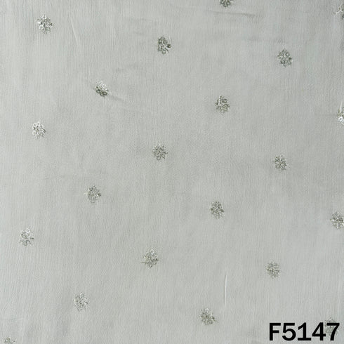 Dyeable Zari Work Chinnon Chiffon Fabric-F5147