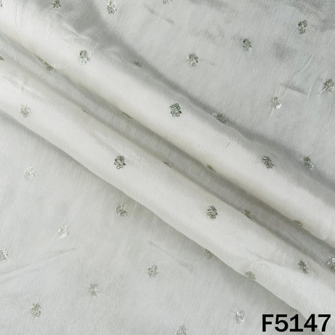 Dyeable Zari Work Chinnon Chiffon Fabric-F5147