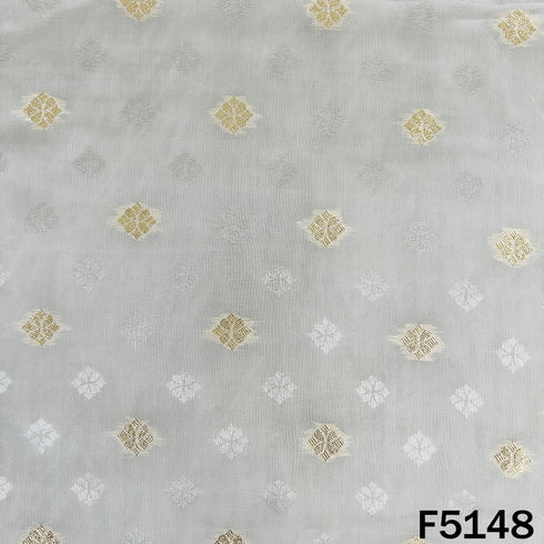 Zari Work Banarasai Jaquard Silk Fabric-F5148