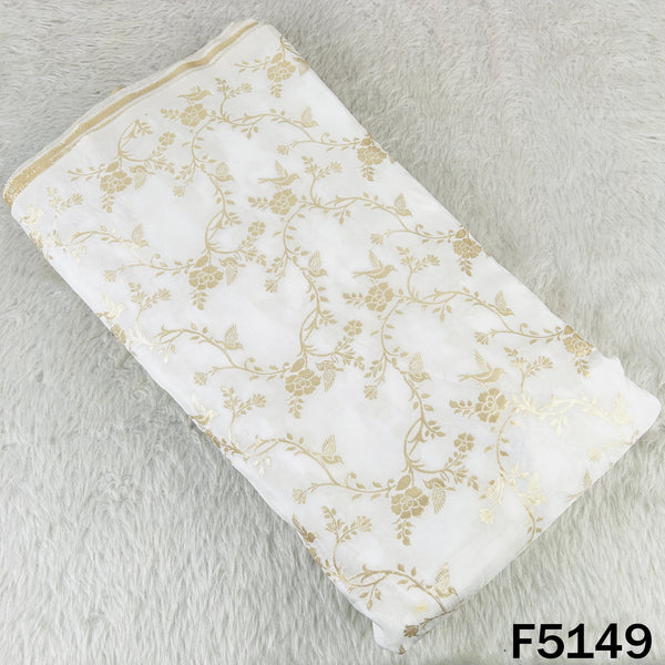 Zari Work Banarasai Jaquard Silk Fabric-F5149