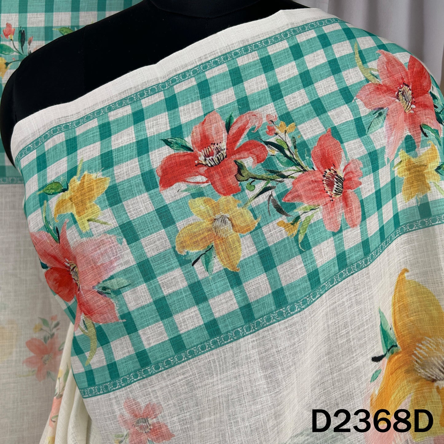 Digital Print Linen Dupatta - D2368