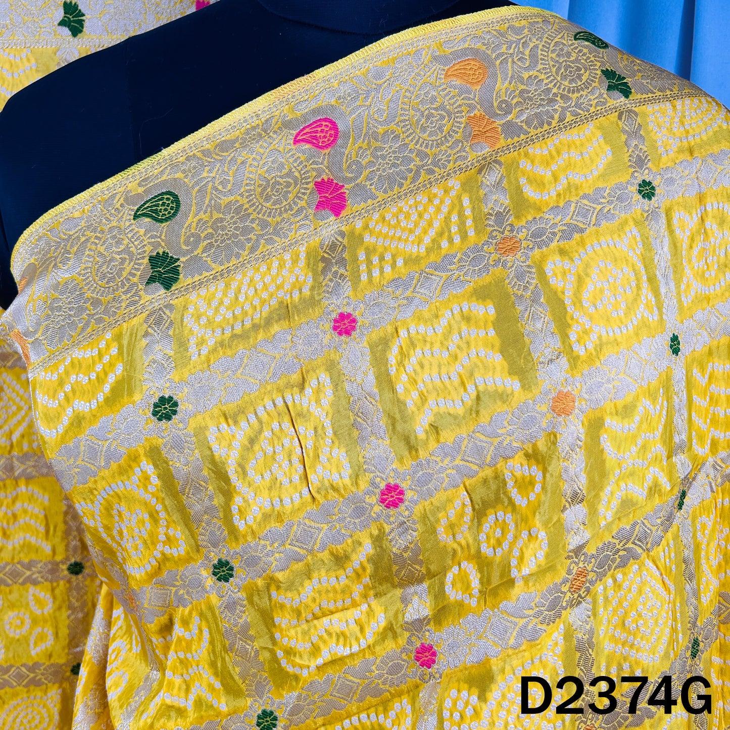 Zari Work Bandhani Dola Silk Dupatta - D2374