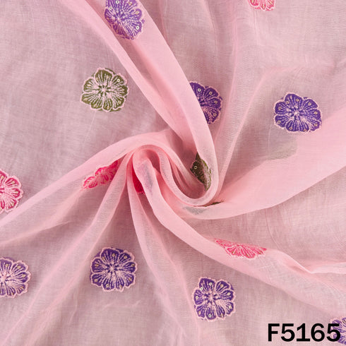 Thread Sequins Work Mul Chanderi Fabric - F5165