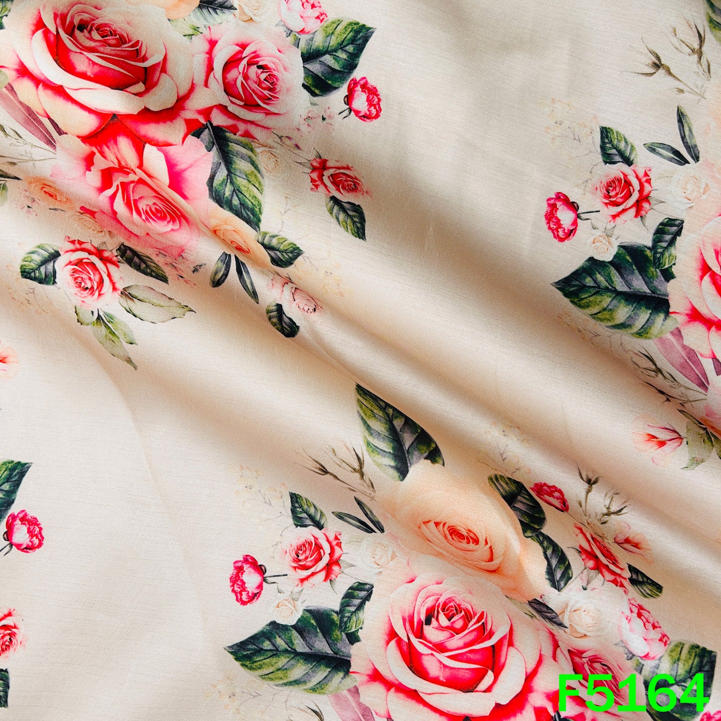 Digital Print Linen Satin Fabric - F5164