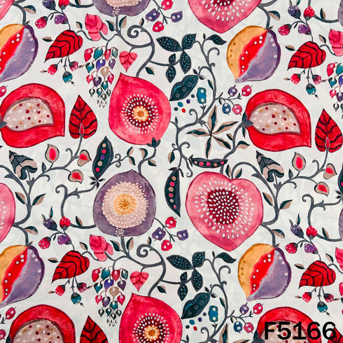 Digital Print Crepe Satin Fabric -F5166