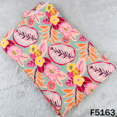 Digital Print Crepe Satin Fabric - F5163