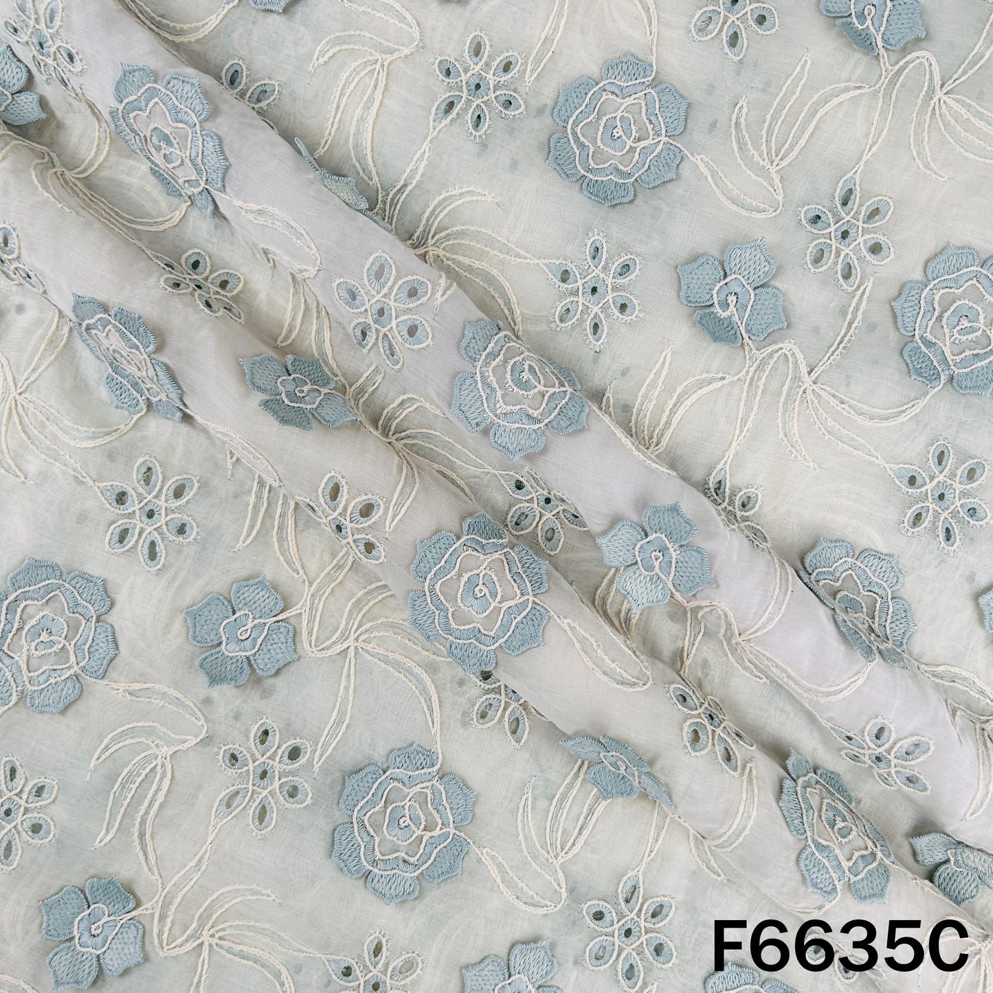Embordered Applique Work Mul Chanderi Fabric - F6635