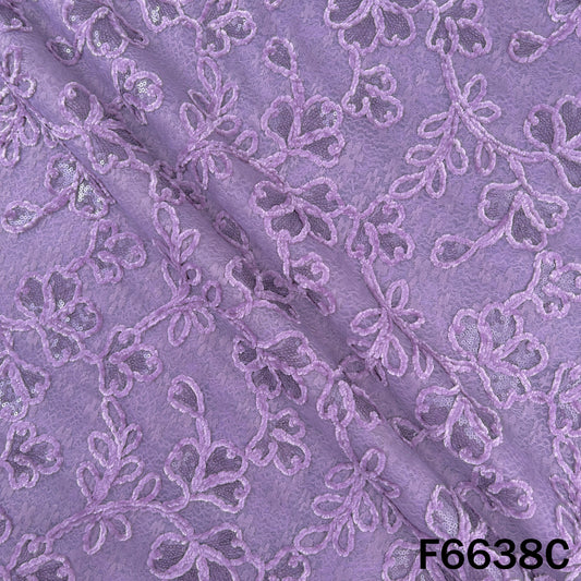 Sequins Brasso Work Self Net Fabric - F6638