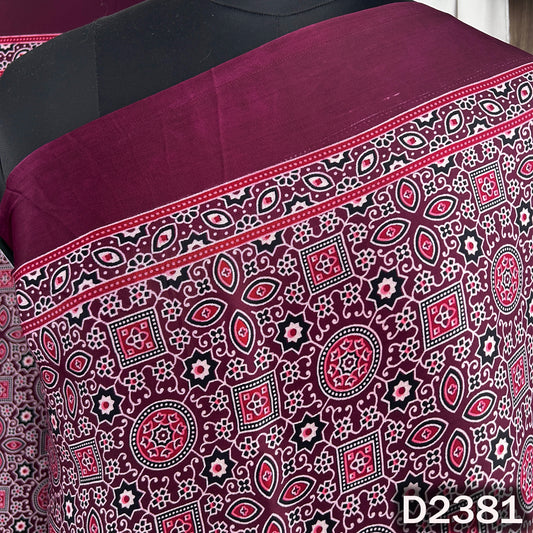 Zari Work Ajrakh Print Pure Modal Silk Dupatta - D2381