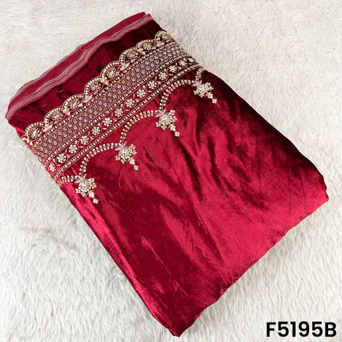 Cut Dana Thread Sequins Work Velvet Fabric - F5195