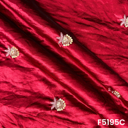 Cut Dana Thread Sequins Work Velvet Fabric - F5195