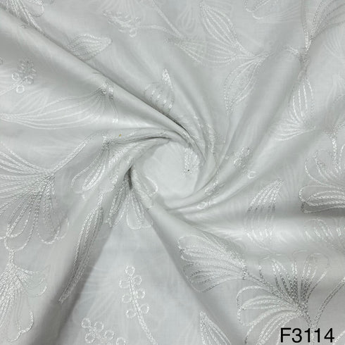 Chikankari Cotton Fabric-F3114