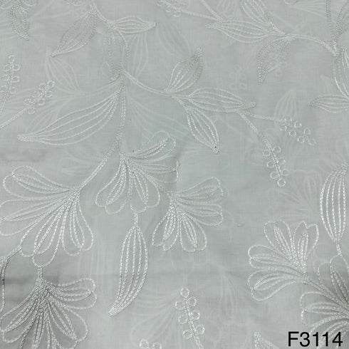 Chikankari Cotton Fabric-F3114