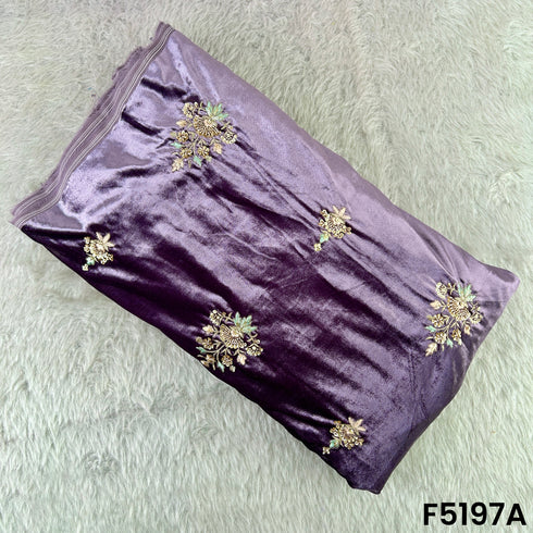 Cut Dana Thread Sequins Work Velvet Fabric - F5197