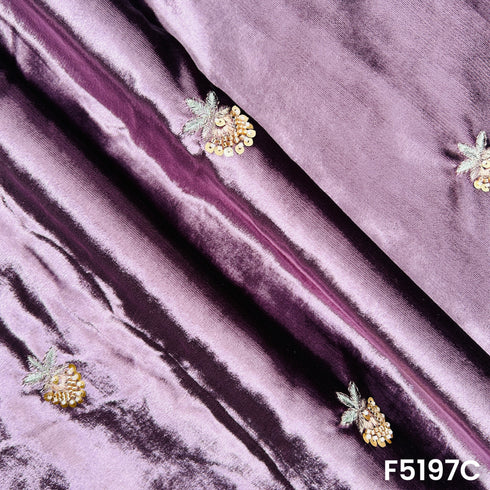 Cut Dana Thread Sequins Work Velvet Fabric - F5197