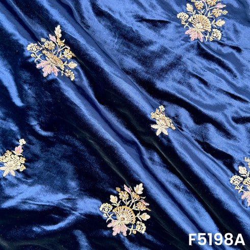 Cut Dana Thread Sequins Work Velvet Fabric-F5198