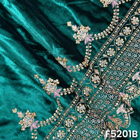 Cut Dana Thread Sequins Work Velvet Fabric-F5201