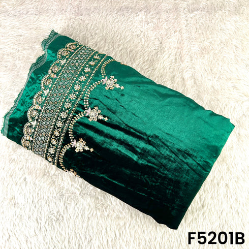 Cut Dana Thread Sequins Work Velvet Fabric-F5201