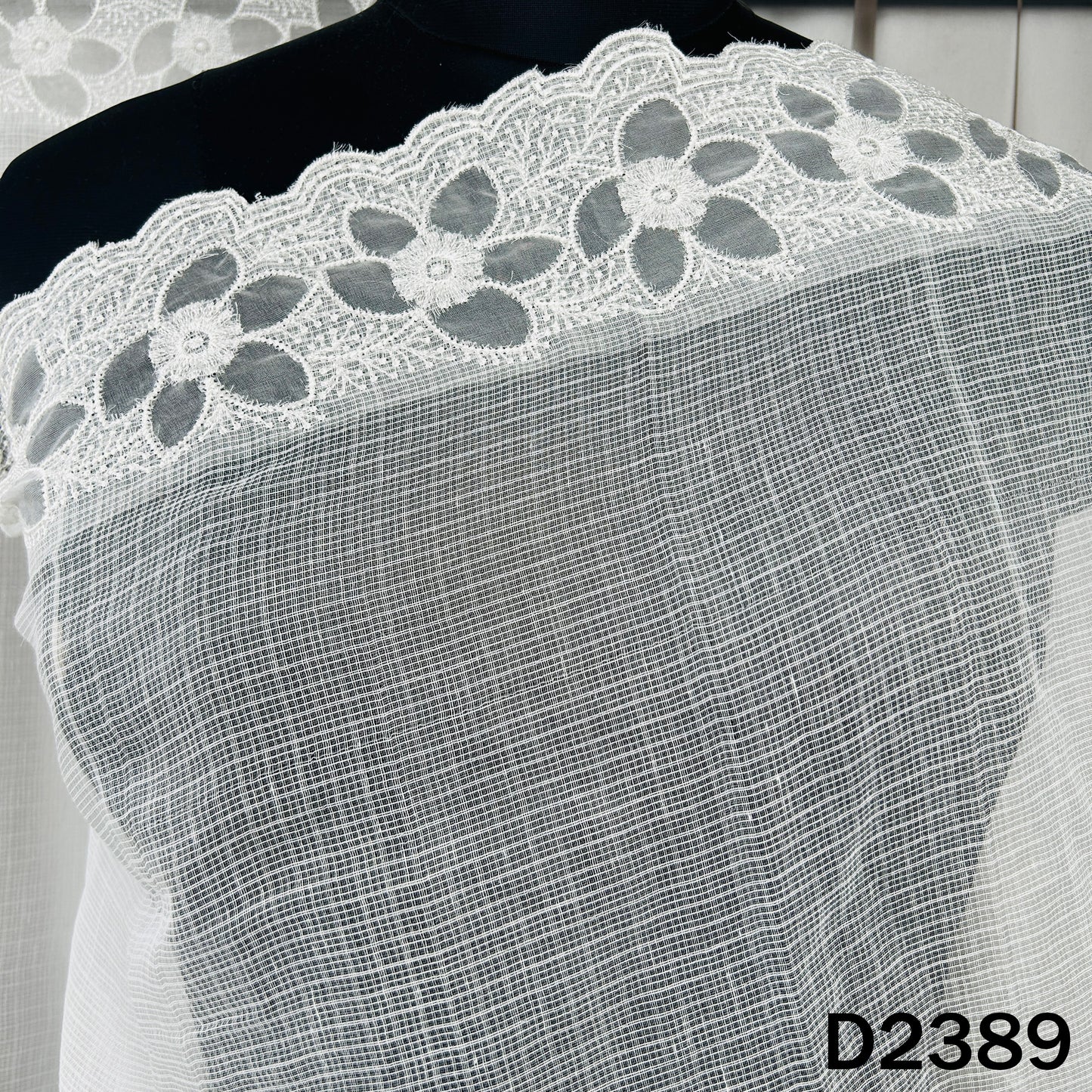 Dyeable Thread Work Kota Cotton Dupatta - D2389