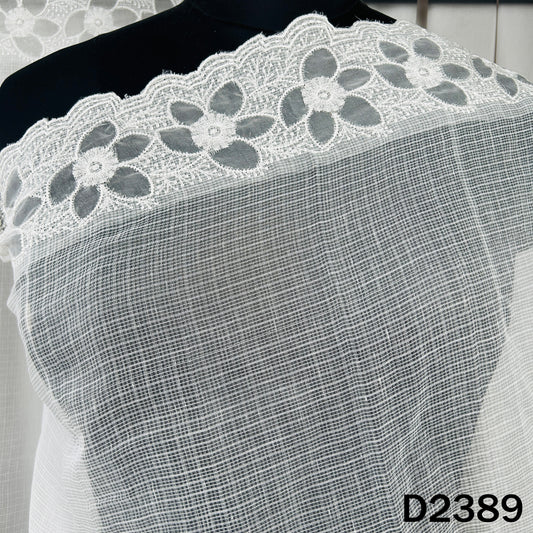 Dyeable Thread Work Kota Cotton Dupatta - D2389