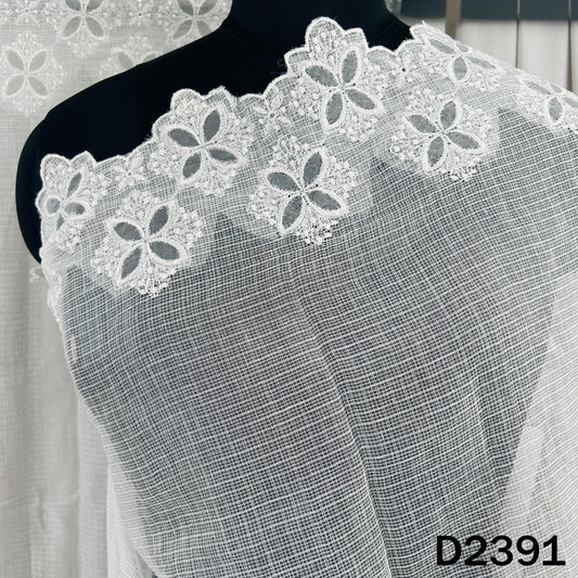 Dyeable Thread Work Kota Cotton Dupatta - D2391