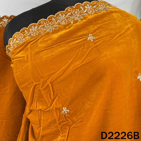 Zari Embroidered Stone Work Velvet Dupatta - D2226