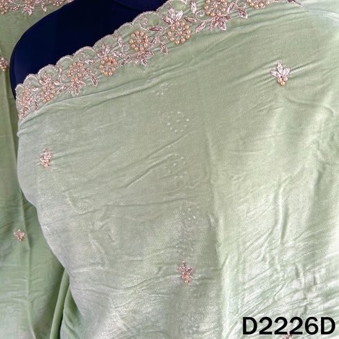 Zari Embroidered Stone Work Velvet Dupatta - D2226