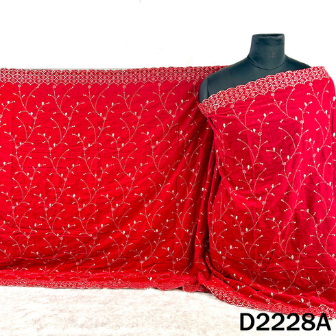 Zari Sequins Embroidered Velvet Dupatta - D2228