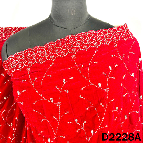Zari Sequins Embroidered Velvet Dupatta - D2228