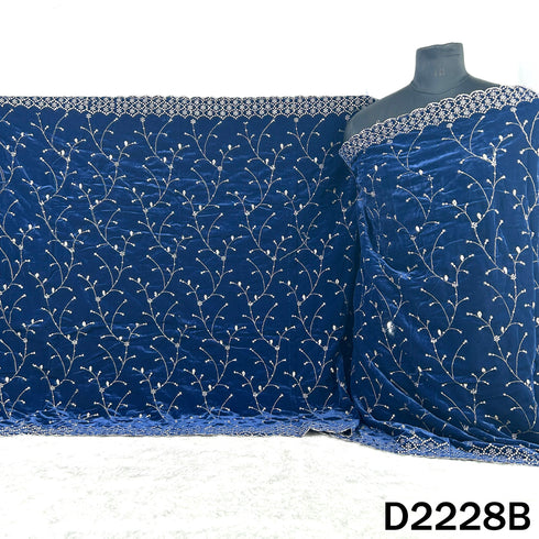 Zari Sequins Embroidered Velvet Dupatta - D2228