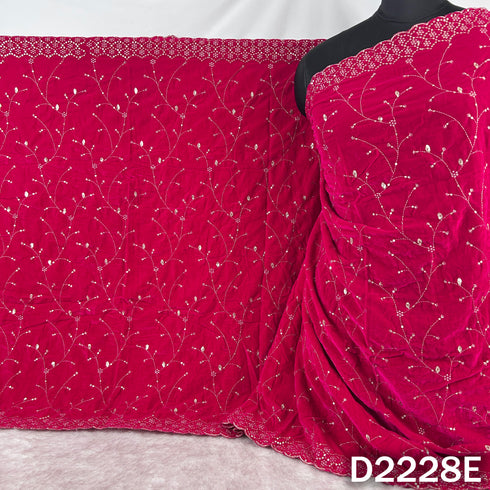 Zari Sequins Embroidered Velvet Dupatta - D2228