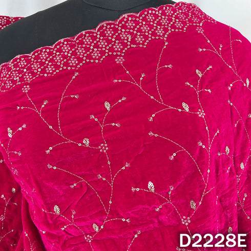 Zari Sequins Embroidered Velvet Dupatta - D2228