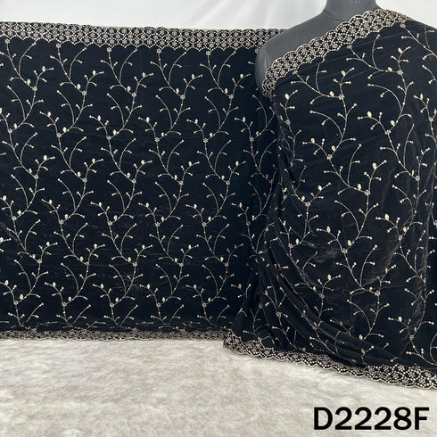 Zari Sequins Embroidered Velvet Dupatta - D2228