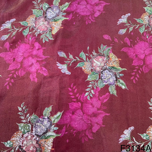 Embroidered Tissue Fabric-Fabric-F3134