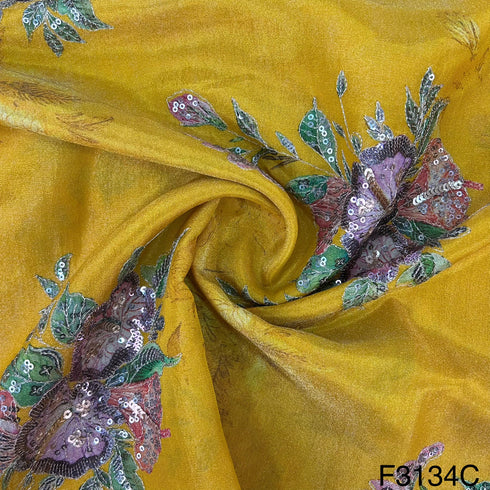 Embroidered Tissue Fabric-Fabric-F3134