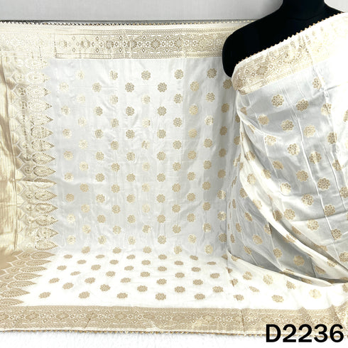 Dyeable Zari work Dola Silk Dupatta-D2236